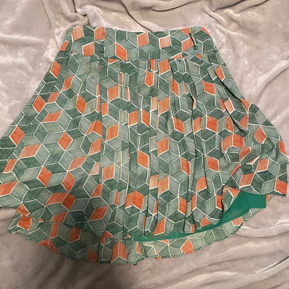 Modcloth Retro Green and Orange Skirt Size Medium Aesthetic - Picture 1 of 8